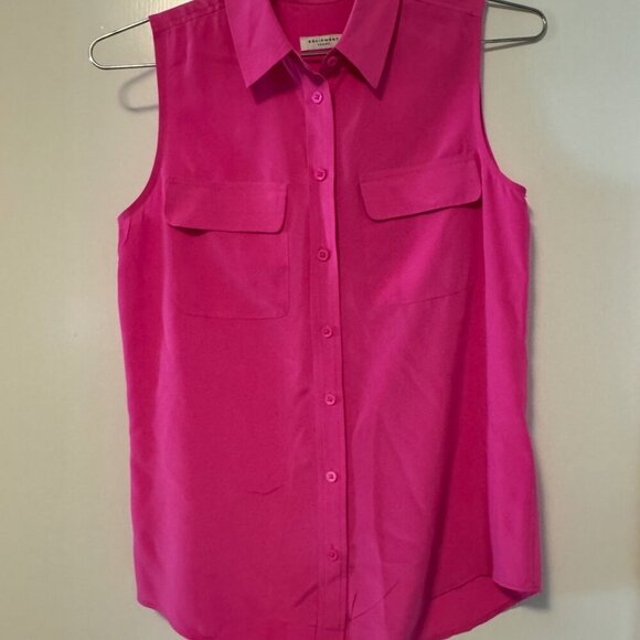 Equipment XS 100% silk sleeveless fuchsia blouse - Picture 2 of 8